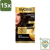 Syoss 15 x - Oleo Intense 4-86 - Haarverf - Permanente Haarkleuring - Fluweelbruin - Langdurige Kleur - Wasstrips - Haarkleuring - Permanente Haarkleuring - Fluweelbruin - Zonder Ammoniak - Haarverf