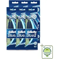 Gillette 6 x - Blue 2 - Wegwerpscheermesjes - Chromium Coating - 10 Scheermesjes - Grootverpakking - Vaatwasstrips - Scheermesje - Wegwerpscheermesje - - Gromium Coating - Comfortabel Scheren