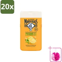 Le Petit Marseillais 20 x - Douchegel - Citroen & Verbena - Hydraterend - 250ml - Bulkverpakking - Douchegel citroen verbena - Douchemop - Hydraterende douchegel