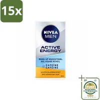 Nivea 15 x MEN - Active Energy - Wake-up Gezichtsgel met Cafeïne - 50 ml - Wasstrips - Mannen Gezichtsgel - Cafeïne Gezichtsgel - Energie Voor Huid - Wakker Worden Huid - Droge Huid Verzorging