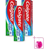 Colgate 3 x - Triple Action - Original Mint - Tandpasta - 100ml - Bulkverpakking - Tandpasta - Douchemop - Gaatjesbescherming