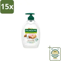 Palmolive 15 x - Handzeep - Met Pomp - Almond Milk - 500ml - Wasstrips - Handzeep - Melk En Amandel - Zeepvrij - Hydraterend - Natuurlijke Handzeep