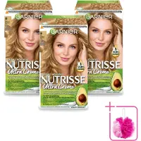 Garnier 3 x - Nutrisse Ultra Crème 9 - Haarkleuring - Zeer Lichtblond - Intens Voedend - Permanente Kleur - Bulkverpakking - Haarkleur - Douchemop - Haarverf
