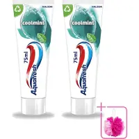 Aquafresh 2 x - Tandpasta - Coolmint - Verfrissende Adem - 75 ml - Bulkverpakking - Tandpasta - Douchemop - Frisse adem