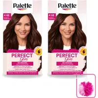 Palette 2 x - Haarverf - Perfect Gloss 4-68 Red Brown - Bulkverpakking - Glanzende haarkleur - Douchemop - Ammoniakvrije haarkleuring