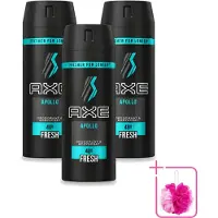 Axe 3 x - Deodorant Bodyspray - 48hrs Non Stop Fresh - Apollo - 150 ml - Bulkverpakking - Deodorant sprayer - Douchemop - Frisse geur