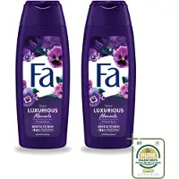 Fa 2 x - Luxurious Moments - Douchecrème - Roze Viooltjes - 250 ml - Wasstrips - Douchecrème - Roze Viooltjes - Luxe Douchecrème - Huidverzorging - Geur Van Roze Viooltjes