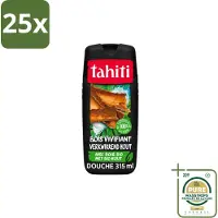 Tahiti 25 x – Douchegel – Tropenhout Vegan - 315 ml - Wasstrips - Douchegel Tropisch Hout - Vegan Douchegel - Natuurlijke Douchegel - Houtgeur Douchegel - Energieke Douchegel