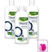 Neutral 3 x – Douchegel – Sensitive Skin – 900 ml - Bulkverpakking - Gevoelige huid - Douchemop - Droge huid