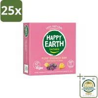 Happy Earth 25 x – Shower Bar – 100% Natuurlijk Lavender Ylang – 90 g - Wasstrips - Douchen - Douchegel - Lavendel - Ylang-ylang - Natuurlijke Douchegel