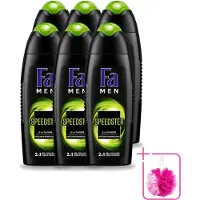 Fa 6 x Men - Douchegel - Speedster - Verfrissend & Energiek - Langdurig - 250 ml - Bulkverpakking - Douchegel mannen - Douchemop - Energie