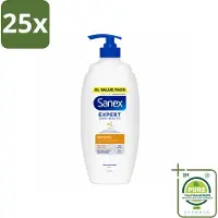 Sanex 25 x – Douchecrème – Expert Skin Health Naturals – 750 ml - Grootverpakking - Vaatwasstrips - Gevoelige Huid - Huidverzorging - Douchecrème - Hydratatie - Pre- En Postbiotica