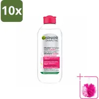 Garnier 10 x - SkinActive - Micellair Reinigingswater - Droge & Gevoelige Huid - Hydraterend & Reinigend - 400 ml - Bulkverpakking - Micellair reinigingswater - Douchemop - Droge huid