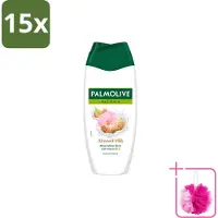 Palmolive 15 x – Douchegel – Almond Milk – 250 ml - Bulkverpakking - Douchegel amandel - Douchemop - Zachte reiniging