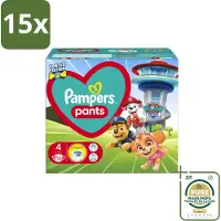 Pampers 15 x – Luierbroekjes – Pants Paw Patrol Maat 4 – 72 Luiers - Wasstrips - Baby Luier - Luierbroek - Droge Luier - Luier Voor Baby - Luier Met Print
