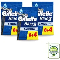 Gillette 3 x - Blue III Smooth - Wegwerpscheermesjes - Comfort en bescherming - 12 Scheermesjes - Grootverpakking - Vaatwasstrips - Scheermes - Scheermesje - Scheerbeurt - Scheerhandvat - Scheerhoofd