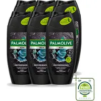 Palmolive 6 x Men - 3in1 Douchegel - Refreshing - Fris & Verzorgend - 250 ml - Grootverpakking - Vaatwasstrips - Douchegel Voor Mannen - Frisheid - Verzorging - Verfrissende Geur - Citrusolie