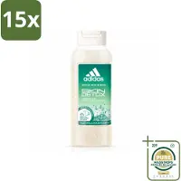 Adidas 15 x – Douchegel – Active Skin & Mind Skin Detox – 250 ml - Wasstrips - Douchegel - Huidverzorging - Detox - Exfoliatie - Reiniging
