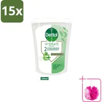 Dettol 15 x - Wasgel Navulling - Hydrate - Aloë Vera & Bamboe - 250 ml - Bulkverpakking - Handwasgel - Douchemop - Zeepdispensers