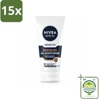 Nivea 15 x MEN - Sensitive - Gezichtsgel Huid & Stoppelbaard - 50 ml - Grootverpakking - Vaatwasstrips - Gevoelige Huid - Stoppelbaard Verzorging - Gezichtsgel - Huidhydratatie - Kalmering