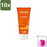 Weleda 10 x - Douchegel Sport - Arnica - 200 ml - Bulkverpakking - Sportdouchegel - Douchemop - Herstel