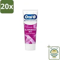Oral-B 20 x - 3D White Advanced – Tandpasta – Luxe – Glamorous White – 75 ml - Wasstrips - Tandpasta - Witte Tanden - Geavanceerde Whitening - Fluoride - Anti-vlekken
