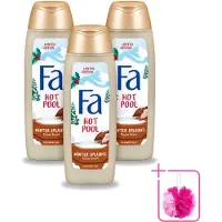Fa 3 x - Douchegel - Winter Splashes Hot Pool Cacao - Warm & Verwarmend - Verzachtend - 250 ml - Bulkverpakking - Douchegel - Douchemop - Winter