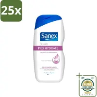 Sanex 25 x Dermo - Pro Hydraterend - Douchecrème - Zeer Droge Huid - 500 ml - Wasstrips - Hydratatie Huid - Droge Huid - Douchecrème - Huidbescherming - Dermo Active 3 Complex