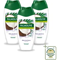 Palmolive 3 x Naturals - Douchecrème - Kokosnoot - 250 ml - Wasstrips - Douchegel Kokos - Douchecrème Kokos - Kokos Geur - Hydraterende Douchegel - Verzorgende Douchegel