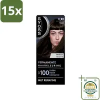Syoss 15 x - Coloration 3-89 Bronze Coffee - Haarverf - Grijsdekking - Vermindert Haarbreuk - Wasstrips - Haarkleur - Haarverf - Grijsdekking - Keratine - Haarverf 3-89