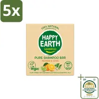 Happy Earth 5 x – Shampoo Bar – 100% Natuurlijk Repair & Care – 70 g - Wasstrips - Shampoo Bar - Natuurlijke Shampoo - Vegan Shampoo - Droog Haar - Beschadigd Haar