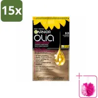 Garnier 15 x - Olia 8 - Haarkleuring - Lichtblond - Zonder Ammoniak - 60% Olie - Permanente Kleur - Bulkverpakking - Haarkleuring - Douchemop - Haarkleur