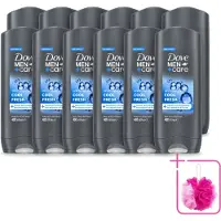 Dove 12 x - Douchegel - Men+ Care Cool Fresh - Verfrissend en energiegevend - 400 ml - Bulkverpakking - Douchegel voor mannen - Douchemop - Verfrissende geur