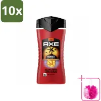 Axe 10 x – Douchegel 3-in-1 – Sunset Fresh – 250 ml - Bulkverpakking - Douchegel - Douchemop - Frisheid