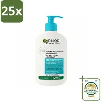 Garnier 25 x - Pure Active - Gezichtsreiniger - Hydraterend - 250 ml - Wasstrips - Gezichtsreiniger - Huidverzorging - Hyaluronzuur - Ceramide - Klei