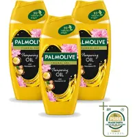 Palmolive 3 x - Thermal Spa - Douchegel - Pampering Oil - Macadamia - 250 ml - Wasstrips - Douchegel - Pampering Oil - Macadamia-olie - Spa Ervaring - Huid Verzorging