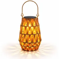 VHV - Solar Tuinverlichting Staande Lamp Terras - Ophangbaar - met Dag/Nacht Sensor - IP65 16x21cm - Hangend Lantaarn - Buitenverlichting op Zonneenergie - Verlichting voor Buiten - Lantaarn Tuin