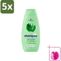 Schwarzkopf 5 x - Shampoo - 7 Kruiden - Normaal tot Vet haar - 400 ml - Bulkverpakking - Haarversterkend shampoo - Douchemop - Kruidenextracten