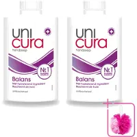 Unicura 2 x – Vloeibare Zeep Navulling – Balans – 250 ml - Bulkverpakking - Handzeep - Douchemop - Antibacterieel
