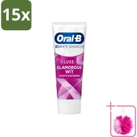 Oral-B 15 x - 3D White Advanced – Tandpasta – Luxe – Glamorous White – 75 ml - Bulkverpakking - Tandpasta - Douchemop - Witte tandpasta