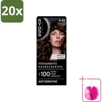 Syoss 20 x - Permanent Coloration 4-65 - Haarverf - Permanente Haarkleuring - Chocolate Copper - Grijsdekking - Bulkverpakking - Haarkleur - Douchemop - Permanent haarkleuren