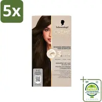 Schwarzkopf 5 x - Haarkleuring - Creme Supreme 4-0 - Natuurlijk Donkerbruin - 245g - Grootverpakking - Vaatwasstrips - Haarkleur - Donkerbruin - Haarkleuren - Haarverzorging - Haarkleuren Salon