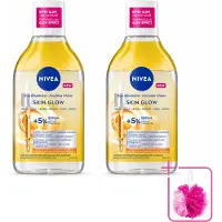 Nivea 2 x - Micellair Water - Serum Verrijkt Stralend - Verwijdert Waterbestendige Make-up - 400 ml - Bulkverpakking - Micellair water - Douchemop - Reinigen