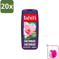 Tahiti 20 x - Douchegel - Orchidee - 100% Vegan - 300 ml - Bulkverpakking - Douchegel orchidee - Douchemop - Orchidee geur
