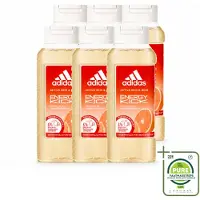 Adidas 6 x – Douchegel – Active Skin & Mind Energy Kick – 250 ml - Grootverpakking - Vaatwasstrips - Energie - Sport - Energieboost - Douchegel - Activiteit