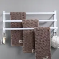 Arhatreya Witte Wandrek voor Handdoeken met 2 Haken - Aluminium, Zonder Boren