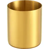 Famanu – Gouden pennenhouder van versterkt 304 roestvrij staal, ronde metalen bureau-organizer, spiegelglanzend en vacuüm-gecoat, kleurvast