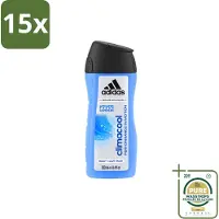 Adidas 15 x – Douchegel – Climacool Men – 250 ml - Wasstrips - Douchegel - Frisheid - Sportgeur - Actieve Frisheid - Bewegingssensor