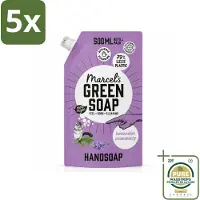 Marcel's Green Soap 5 x Marcel’s Green Soap – Handzeep Navulling – Lavendel & Rozemarijn – 500 ml - Wasstrips - Handzeep - Natuurlijke Handzeep - Handzeep Lavendel - Handzeep Rozemarijn - Handzeep Navulling