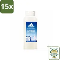 Adidas 15 x – Douchegel – Active Skin & Mind Deep Care – 250 ml - Wasstrips - Douchegel Sport - Huid Verzorging - Hydraatatie Na Training - Gevoelige Huid - Vegan Douchegel